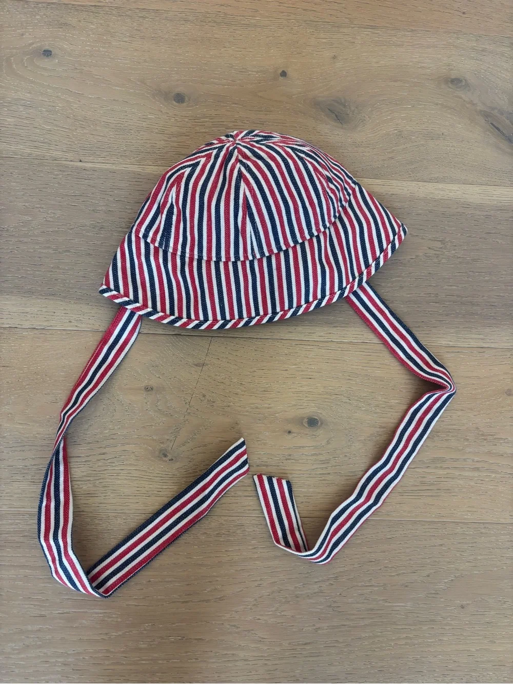 Free People Striped Sailor Bucket Hat Red Stripe NWT One Size tie strap bohemian